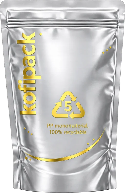 Stříbrný metalický sáček se zlatým potiskem